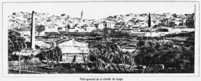 Vista general de Caspe en 1931, muy similar a la que disfrutaría Artieri