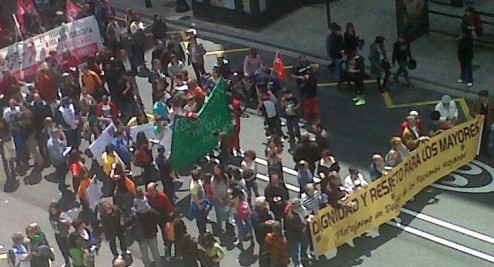 También los más mayores se han sumido a las reivindicaciones del primero de mayo.