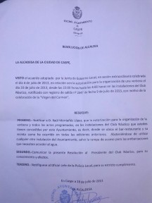 Notificación Ayto de Caspe