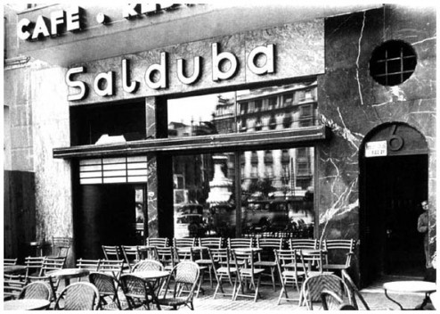 Terraza del café Salduba en los años 50